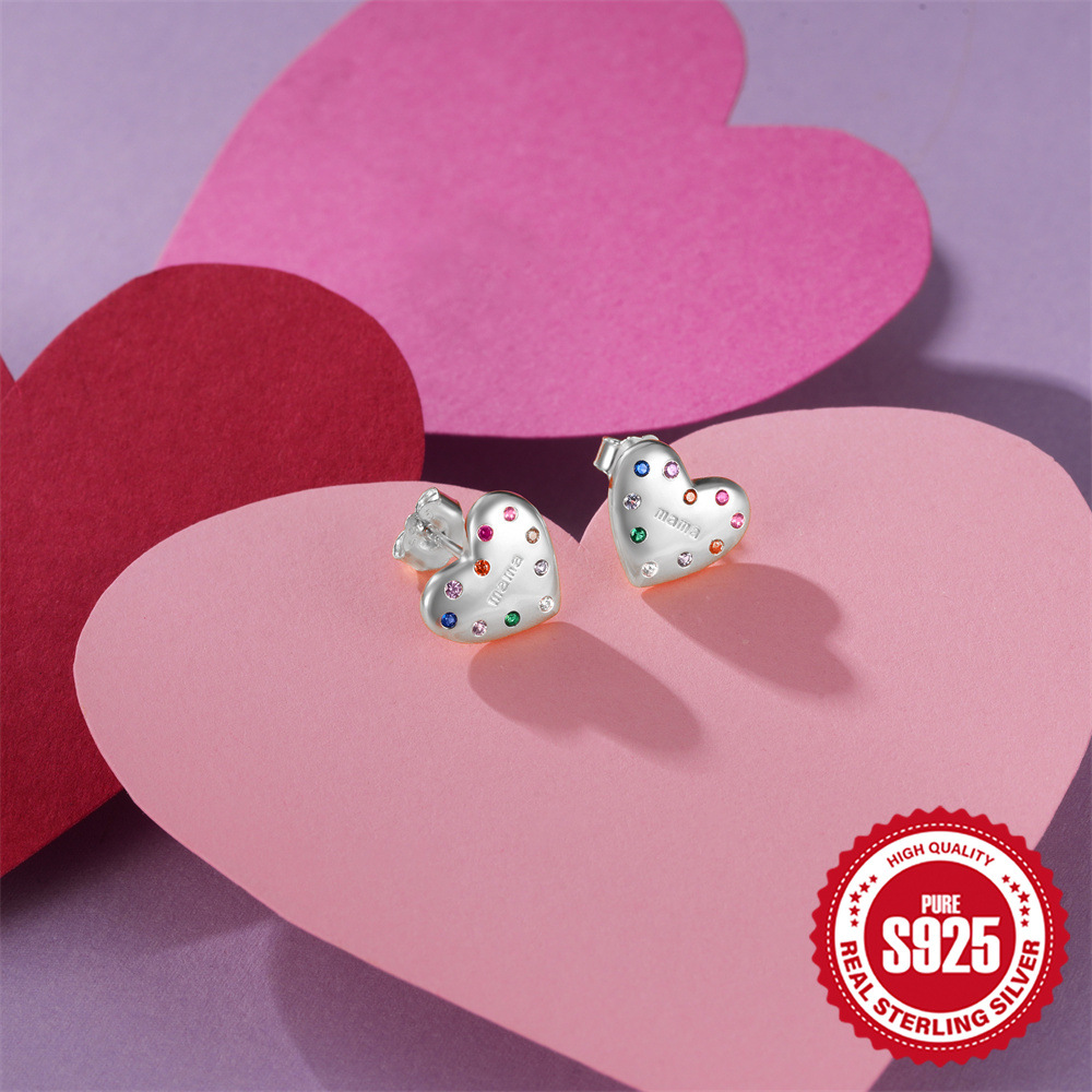 3g Weight 925 Sterling Silver Ear Needle Material 18K Gold Plated Plating Material Ear Studs Classification 1 Pair Quantity Daily, Festival Occasion 925 Sterling Silver Material Mother'S Day Festival Heart Shape Pattern All Seasons Season Unisex Gender Simple Style Style 1 Pair 18K Gold Plated 925 Sterling Silver 925 Sterling Silver Earrings Heart Shape Ear Studs 6