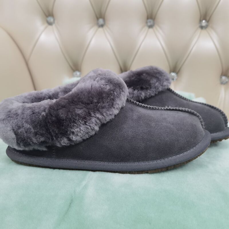Factory Direct Supply of New Goatskin All-In-One Home Warm Shoes, Wool Bag and Fur Slippers for Women and Men, Autumn and Winter Half Slippers