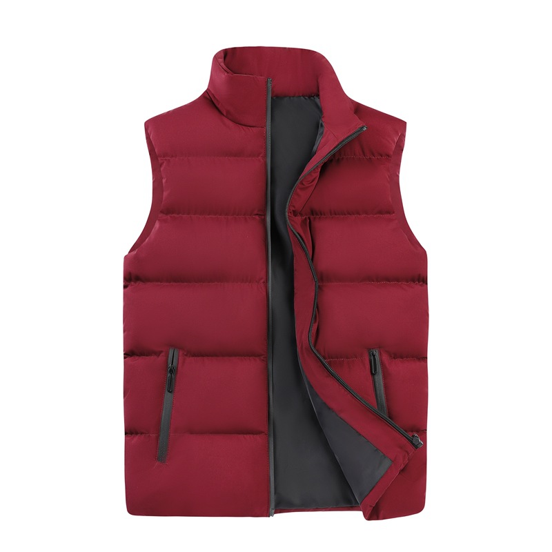 Chaleco para hombre transfronterizo para otoño e invierno, chaleco sin mangas grueso con cuello alto, chaqueta cortavientos para hombre, chaleco cálido de algodón, gilet. image 9