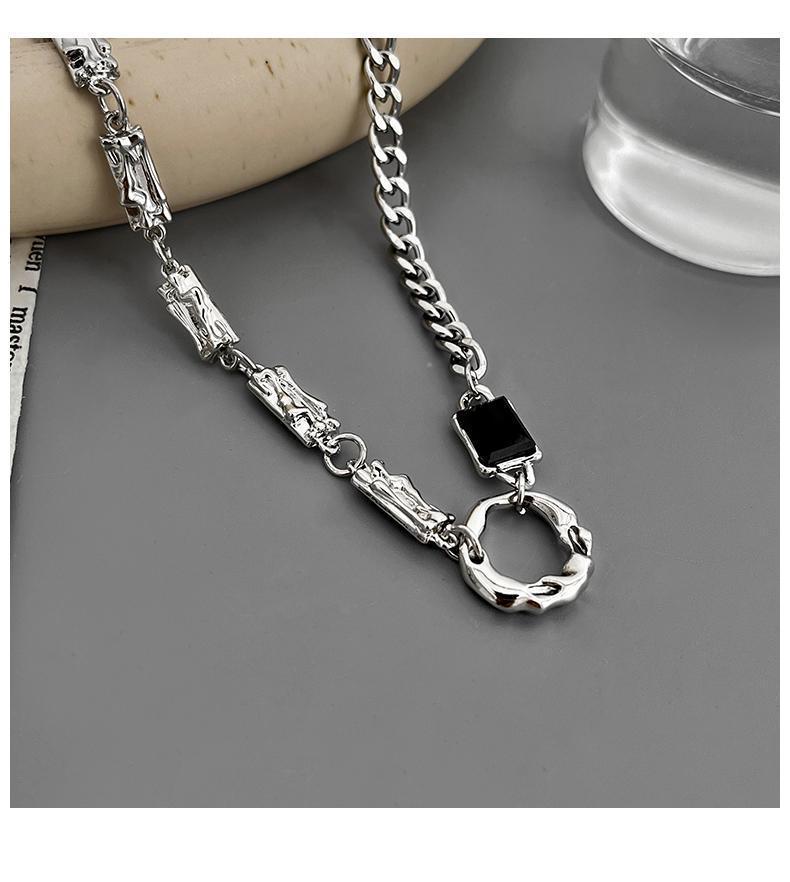 Irregular Circular Necklace For Men, Titanium Steel Chain Necklace_voghion.com