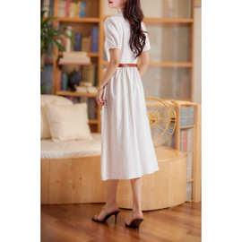 实拍单层全棉有口袋衬衫连衣裙夏季2025新款高级感气质洋气裙子