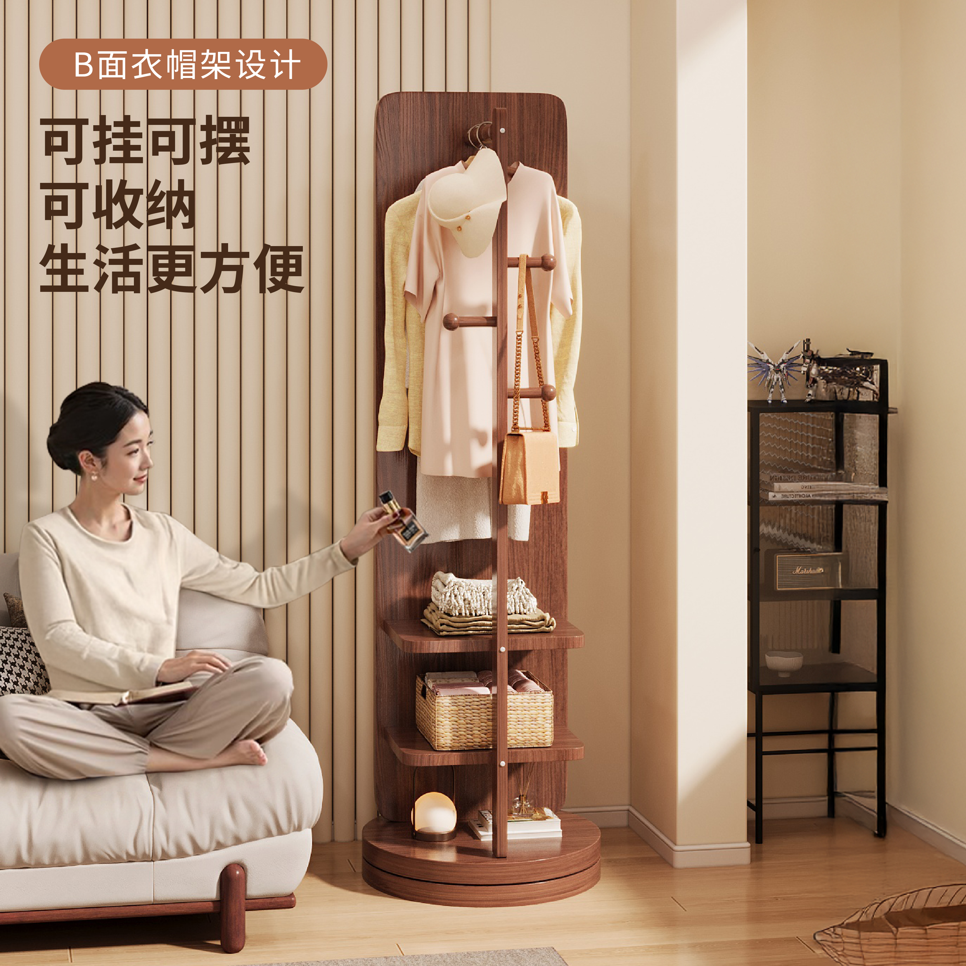 Espejo de cuerpo entero, espejo de suelo, sombrero doméstico, espejo de vestir, giratorio móvil, dormitorio de chicas, gran espejo de prueba.