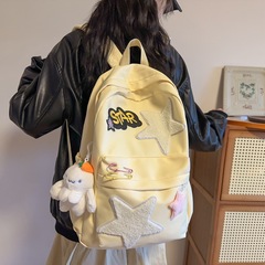 2024新款雙肩包可愛時尚潮流可愛校園書包都市旅行簡約學生背包