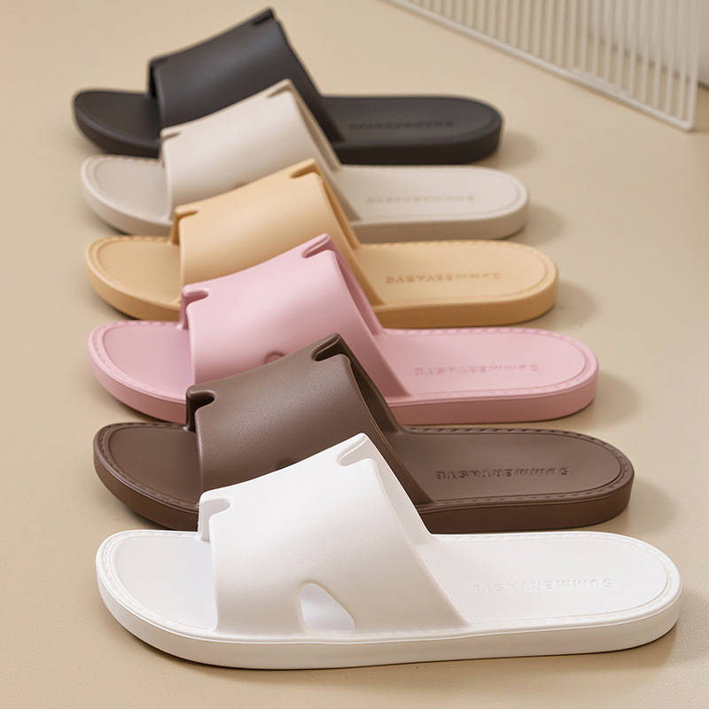 Jingchen Shoes の新しい女性用スリッパ、夏の家庭用、シンプルなバスルーム入浴用、男性用滑り止めカップル屋内サンダル|undefined