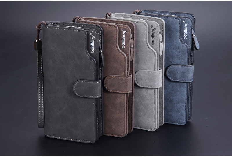 Men's Letter Solid Color Pu Leather Zipper Buckle Wallets display picture 1
