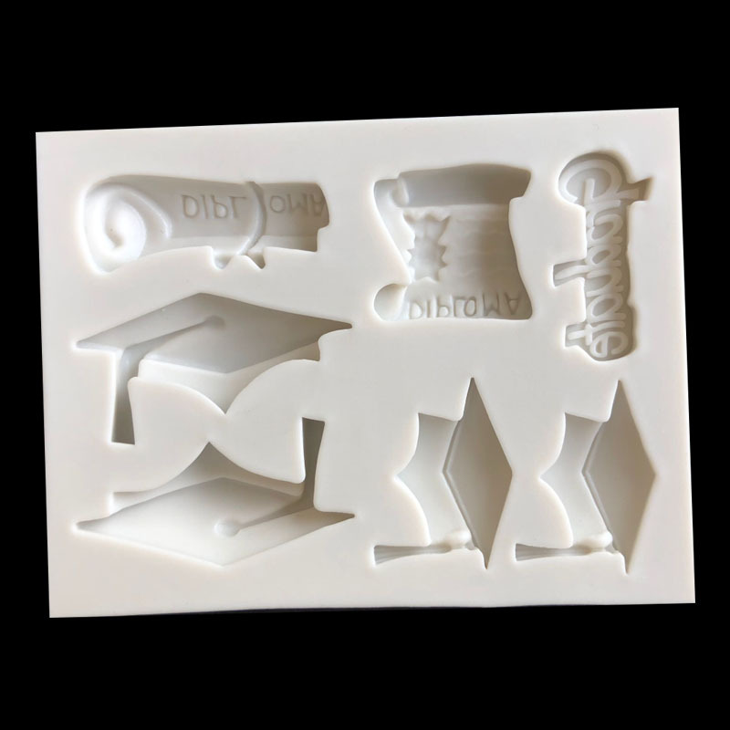 DIY hornear doctor tapa de graduación tapa forma fondant pastel decoración arcilla chocolate soltero tapa silicona molde