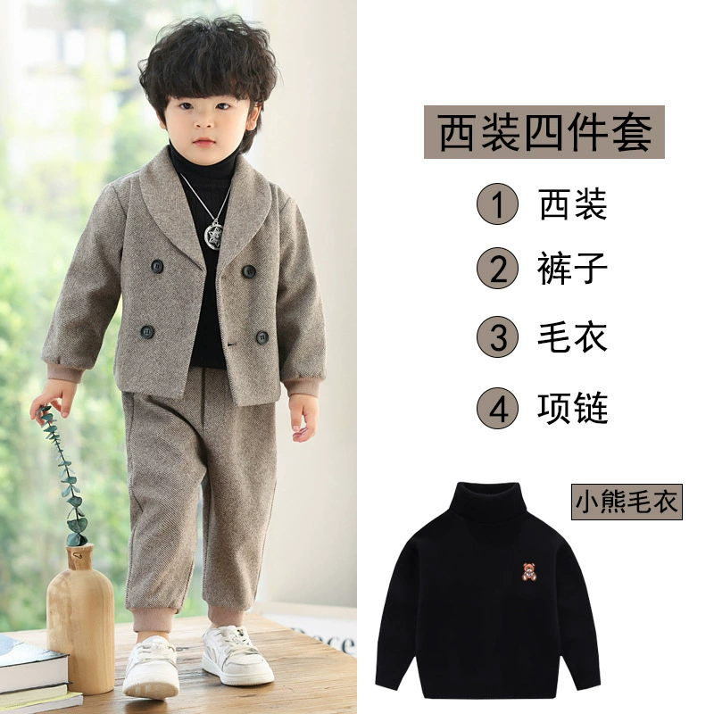 Детский fleece классический костюм для отдыха, костюм цветочного мальчика, платье девочки цветов, корейский стиль, для выступлений