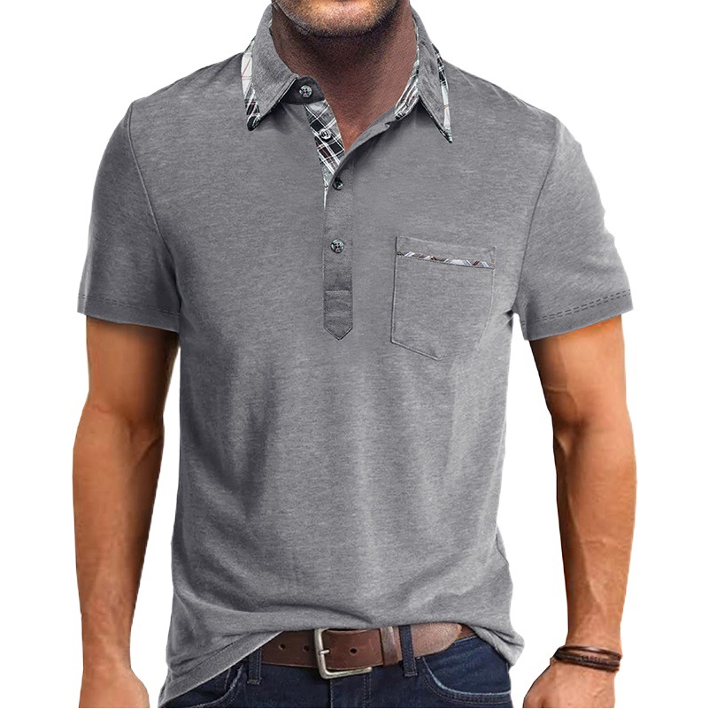 Verano nuevo estilo de los hombres europeos y americanos camiseta de solapa de manga corta para hombres de comercio exterior camisa POLO para hombres Amazon casual top al por mayor