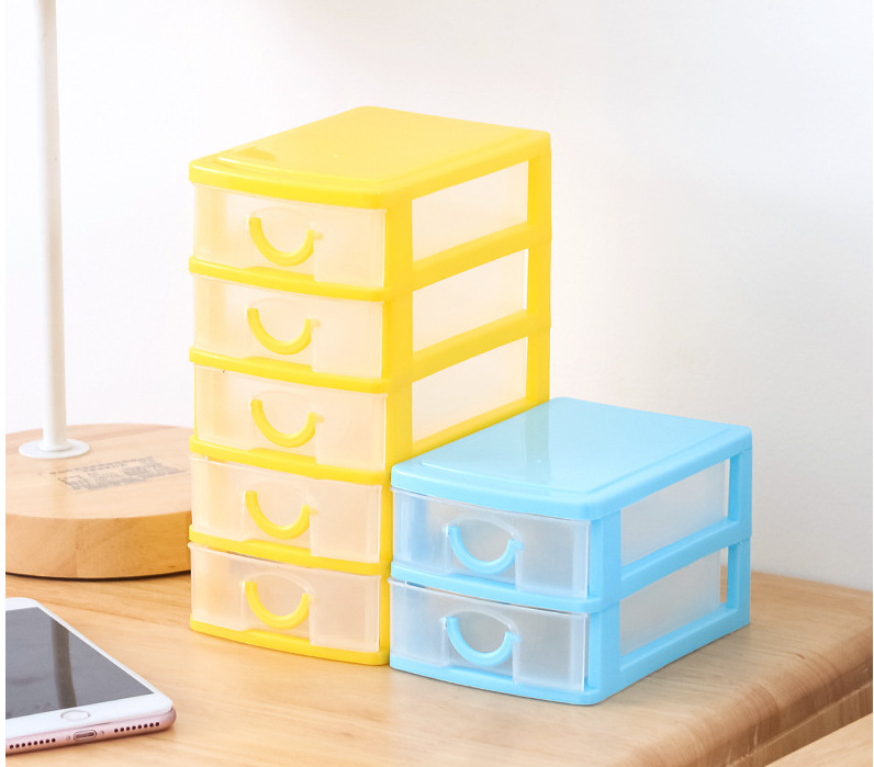 Dc0921cオフィスデスクトップ整理収納ボックス引き出し式キャビネット4段引き出しプラスチック雑物小収納ボックス|undefined