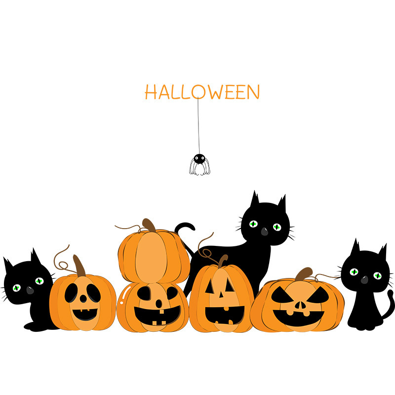 ハロウィン装飾静電ステッカーイン漫画インターネット有名店ホリデーイベントシーン雰囲気レイアウトウィンドウステッカー|undefined