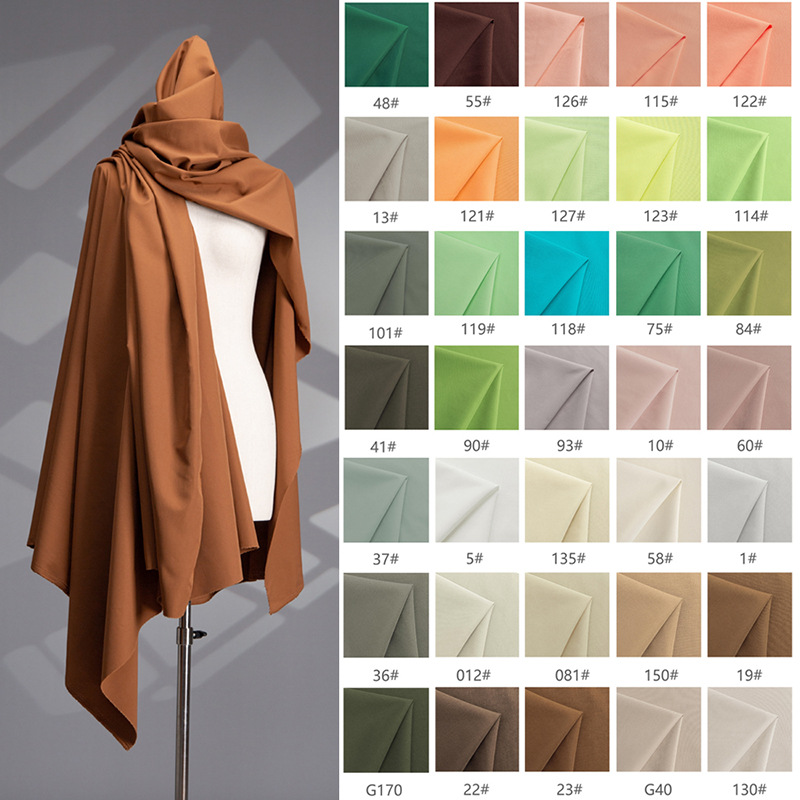 Primavera y otoño de alta calidad tela de abrigo antiarrugas poliéster algodón de color sólido plano tejido de memoria chaqueta chaqueta de ropa de vestir