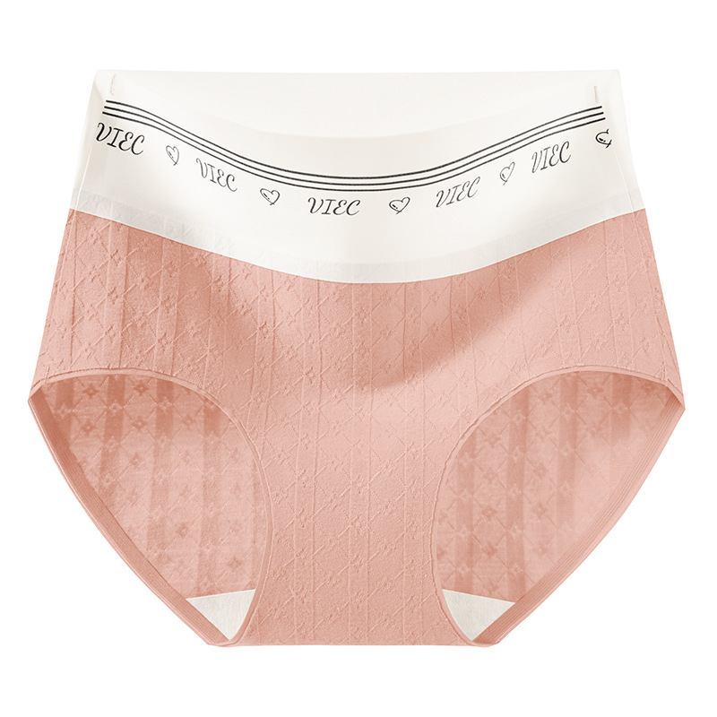 Algodón jacquard 2024 nuevo estilo 9A antibacteriano transpirable alargada entrepierna de algodón sin costuras calzoncillos de algodón de cintura alta para mujer
