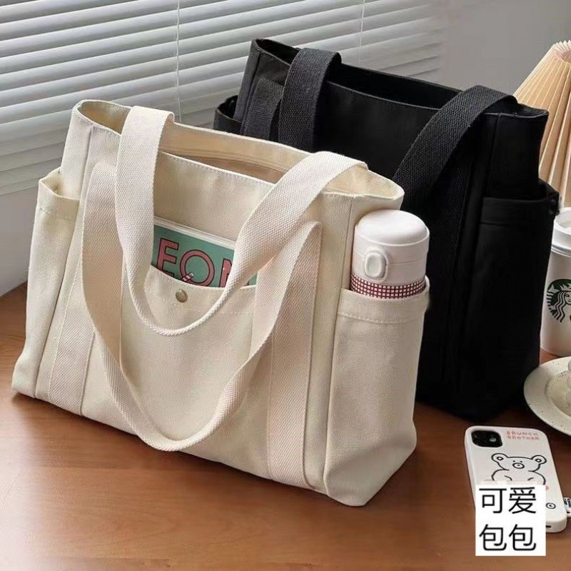 캔버스 가방 여성용 토트 백 캔버스 가방 대용량 통근 학생 도서 가방 작은 가방