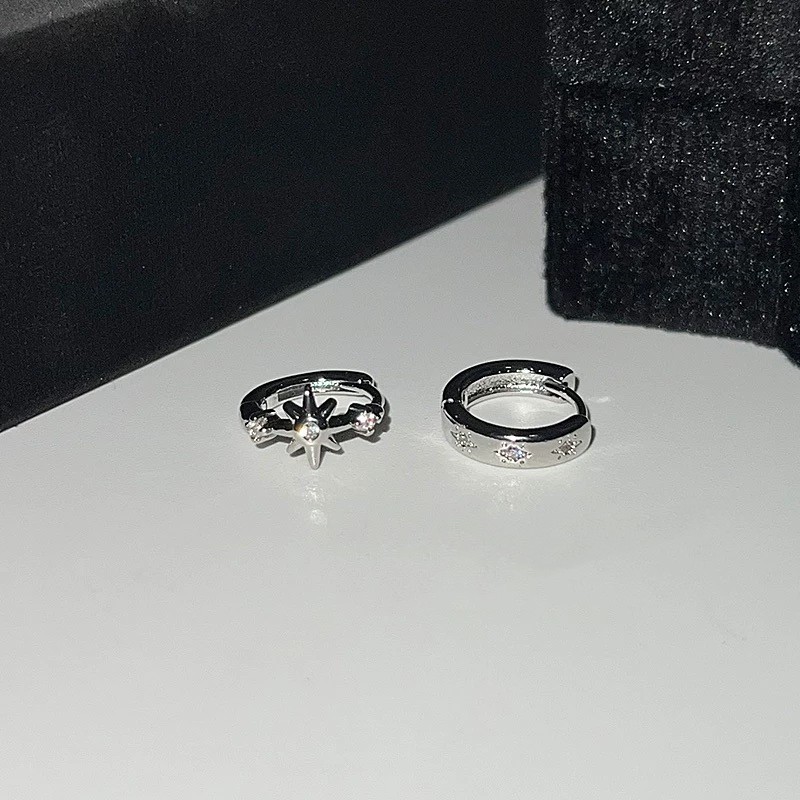 Diamond Asymmetric Hexagram Minimalist Ear Ring Commuter Niche Design Unique Earrings Women's All-match Earrings Earrings