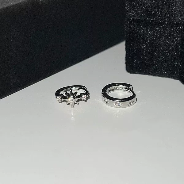 Diamond Asymmetric Hexagram Minimalist Ear Ring Commuter Niche Design Unique Earrings Women's All-match Earrings Earrings
