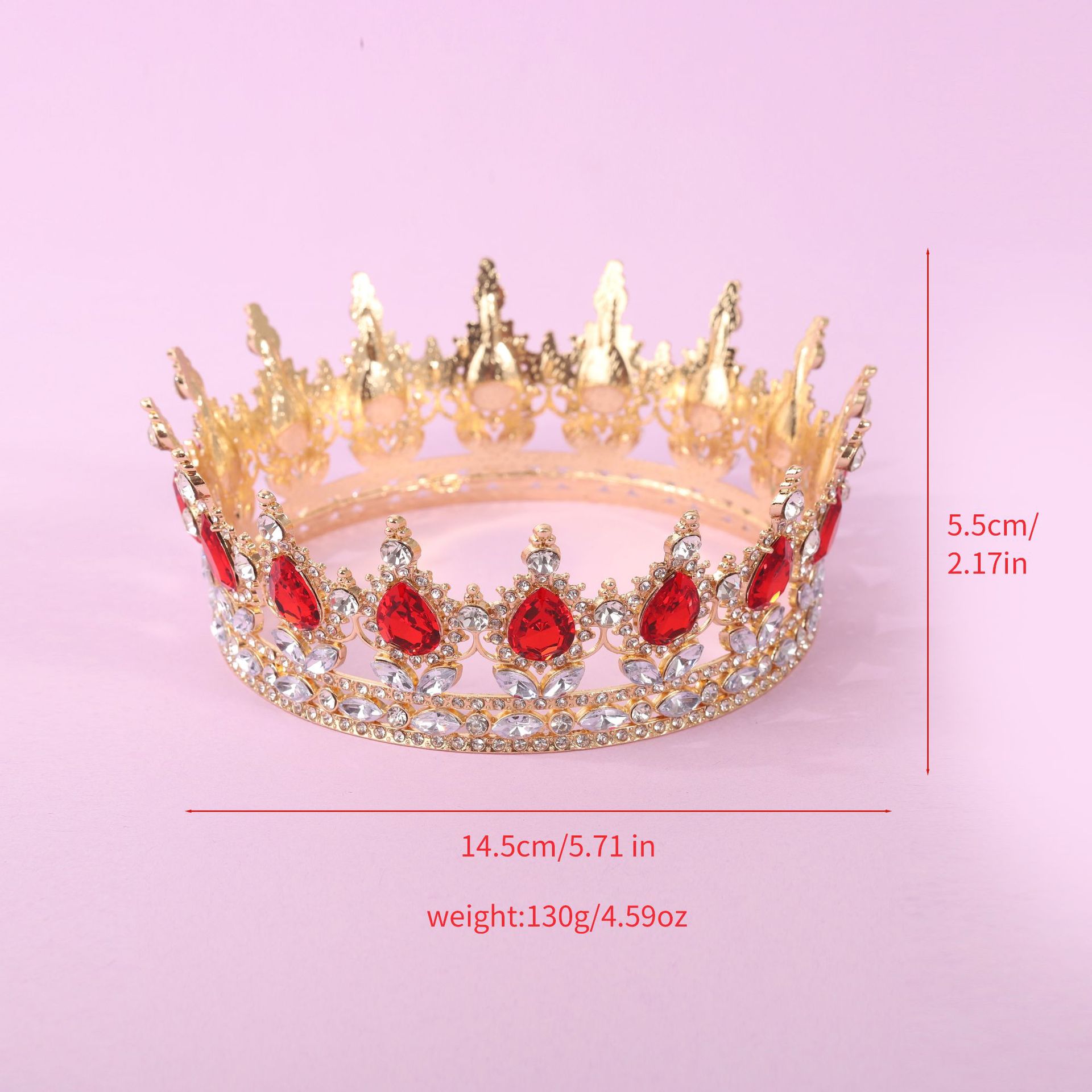 Europa y Estados Unidos cabeza de corona de novia barroca colorida de cristal peinado noble temperamento reina corona de fénix