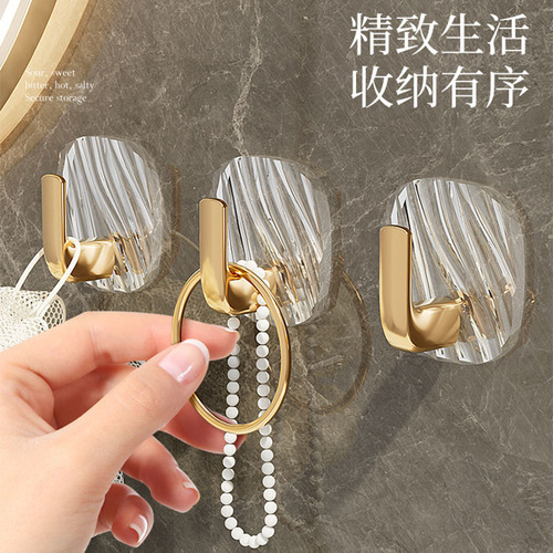 Acrylic transparent hook adhesive no punching bathroom kitchen bathroom wall stickers light luxury traceless adhesive hook