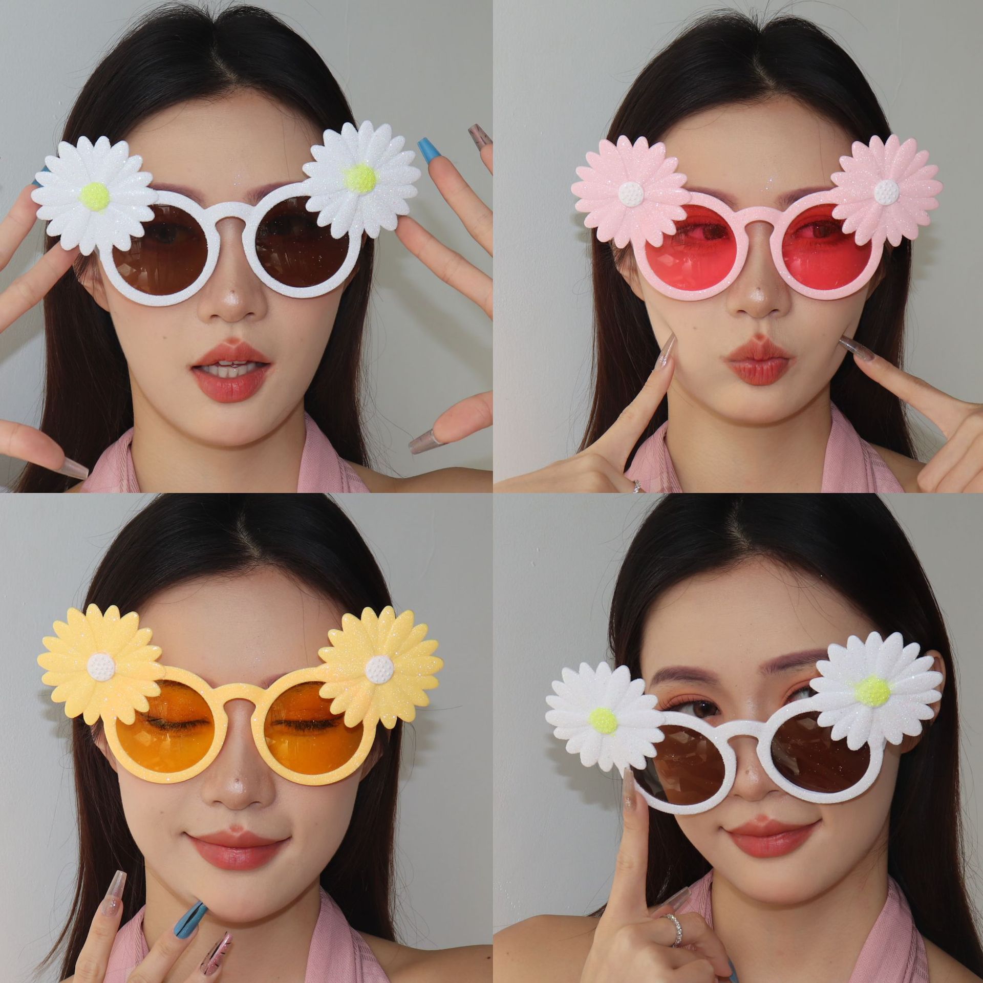 Gafas de Fiesta con Forma de Margarita de PC Decorativas para Playa