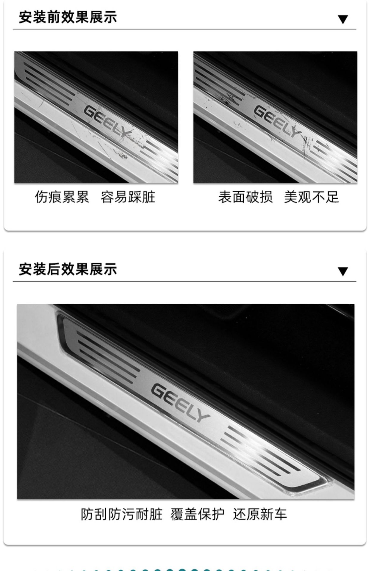 TPU Transparent Film for Geely Xingyue, Xingyue L, Xingyue S Door Sill