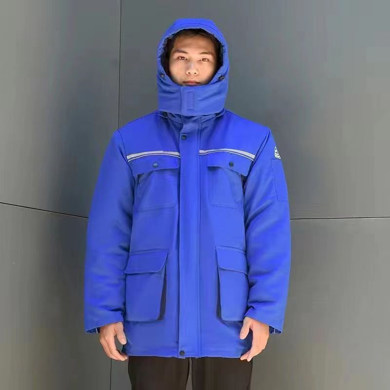 冬の作業服静電気防止綿服男性綿服は保温中長ガソリンスタンドの石化労働保護綿服を厚くしてカスタマイズした|undefined