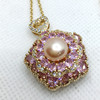 Gold-plated organic pendant from pearl, wholesale, golden color