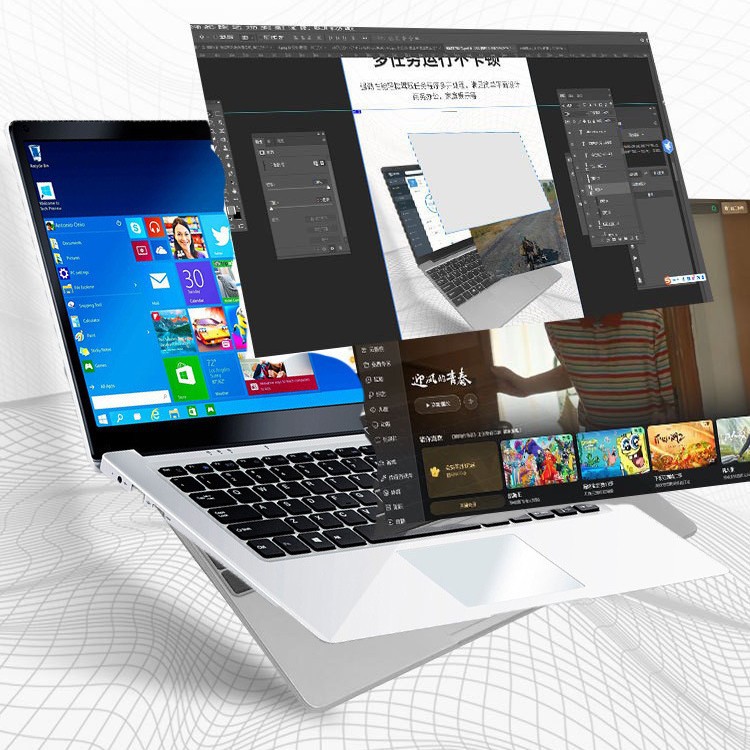 Brand New 14.1inch 15.6inch Laptop Gaming Notebook, Thin and Light Notebook, Can Open to 180