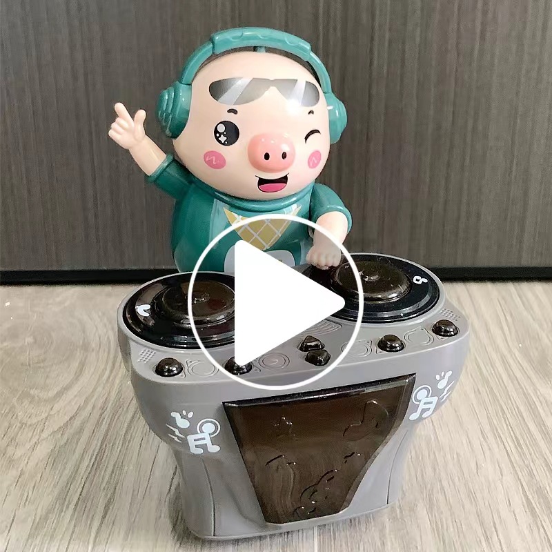 Children's toy baby educational early education multifunctional singing and dancing robot electric swing DJ piggy