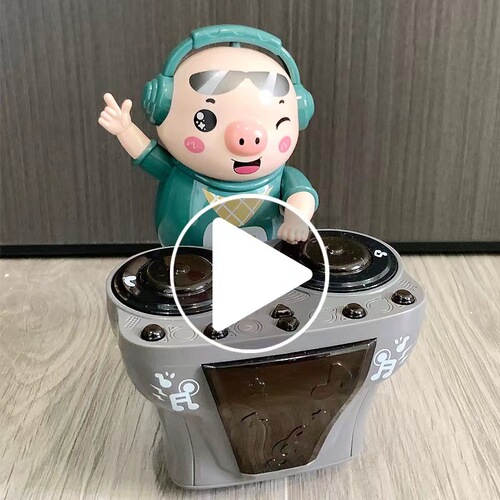Children's toy baby educational early education multifunctional singing and dancing robot electric swing DJ piggy