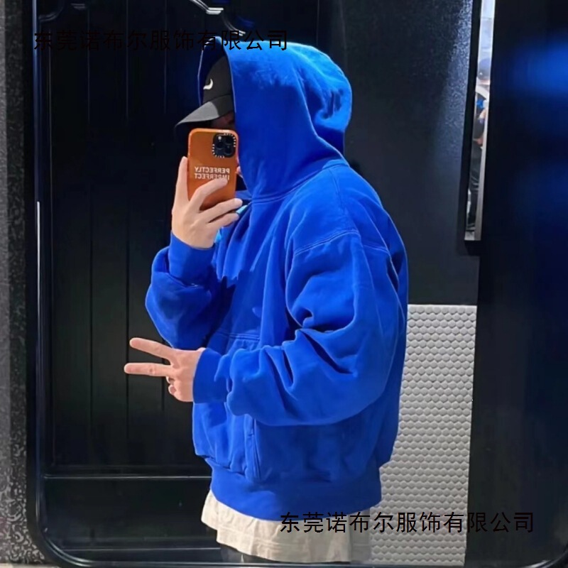 Yeezy Season6 Kanye Collaboration Hoodie in Klein Blue, Heavyweight Solid Color High Street Style Unisex Hoodie Yeezy Season6 Kanye Collaboration Hoodie in Klein Blue, Heavyweight Solid Color High Street Style Unisex Hoodie