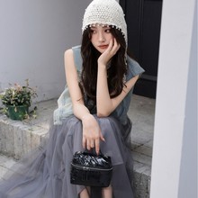 佰缔皮具女包2025新款头层皱漆牛皮饭盒包高级感手提包单肩斜挎包