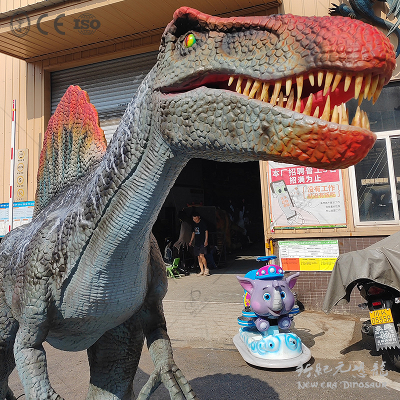 Nuevo dinosaurio de simulación a gran escala T. rex Dinosaurio eléctrico llamado modelo de movimiento del parque de atracciones del paisaje modelo de triceratosaurio