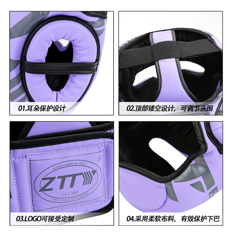 ZTTY al por mayor transfronteriza cabeza de boxeo Muay Thai casco adulto niños deportes protección engrosada equipo de protección cubierta de la cabeza de entrenamiento