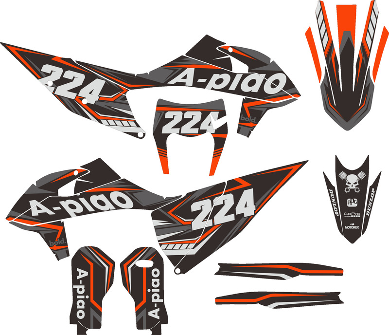 KTM250EXCF ステッカーデカールプリントステッカーフィルム Gaosai モトクロスステッカーレーザーに適しています|undefined