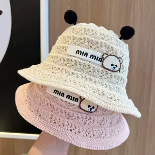 儿童防晒帽大檐夏天男宝遮阳帽子沙塘太阳女孩透气草帽婴儿渔夫帽