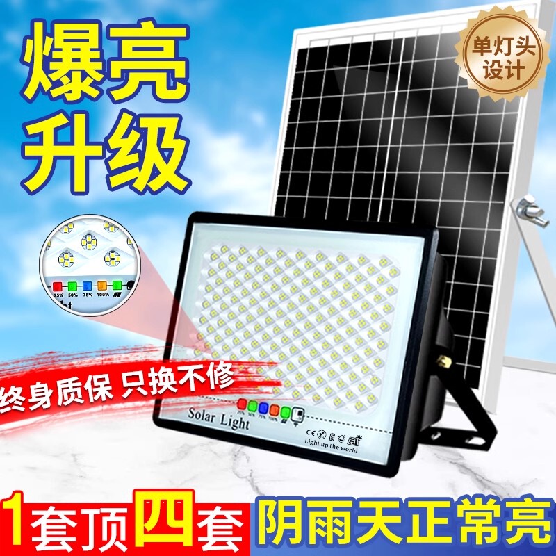 Super Bright Solar Floodlight, Dual-Use for Rural Homes and Gardens, Waterproof, High-Power Solar Light for Indoor and Outdoor Use
