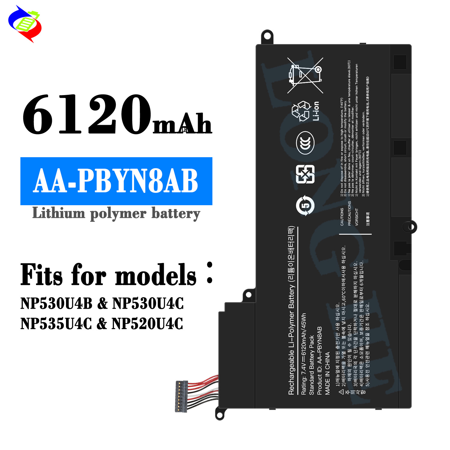 适用于三星AA-PBYN8AB笔记本电池NP530U4B/NP530U4C/NP535U4C批发
