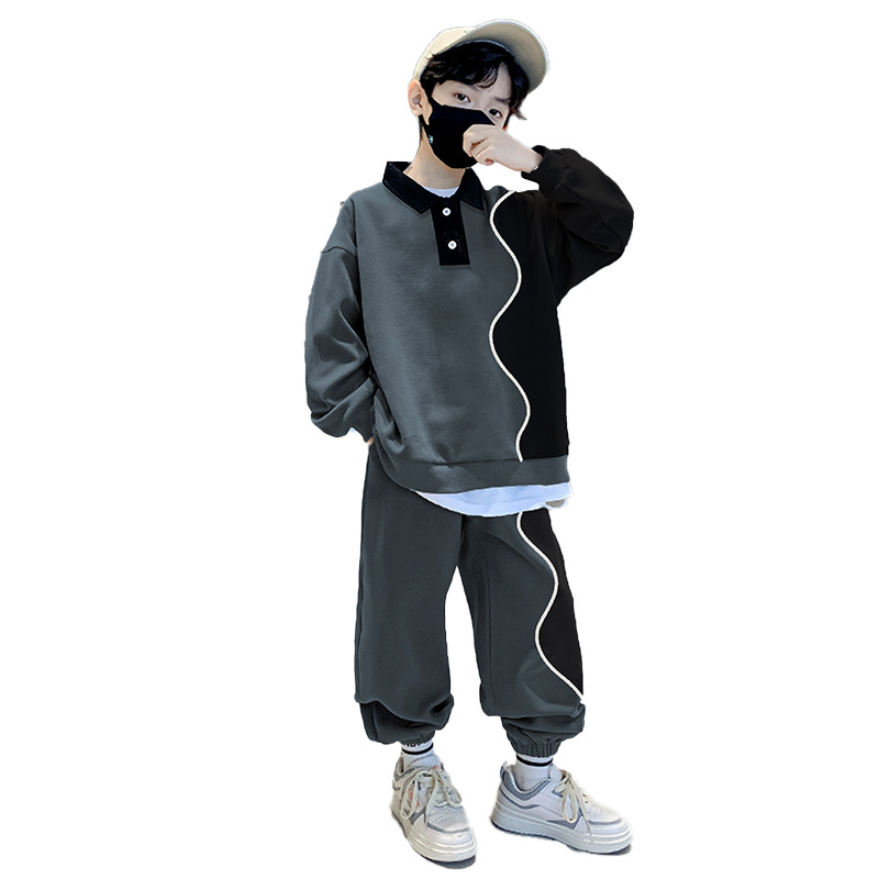 Boys' Set 2023 New Children's Autumn Sweater Sportswear Trendy, Handsome, Pippy, and Handsome Mid sized_voghion.com