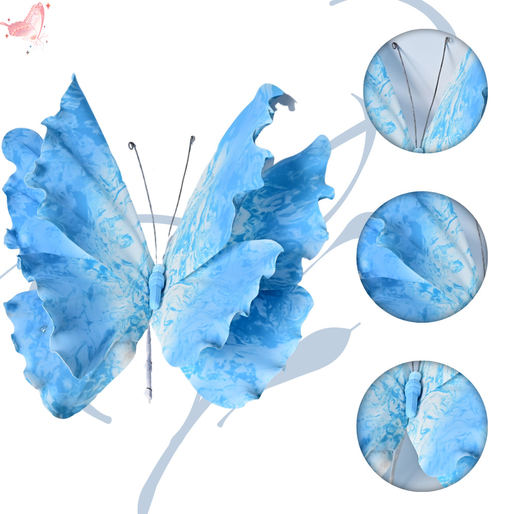 Patrón de color de boda Mariposa Decoración de la sala de bodas PE tridimensional Adornos de guía de carretera de seda Boda de la mañana Artículos de decoración Daquan