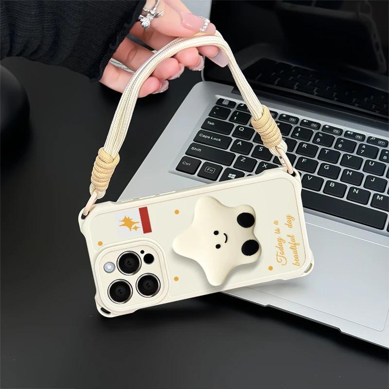 适用iPhone17ProMax波点闪烁星月支架华为oppo小米vivo苹果手机壳|undefined