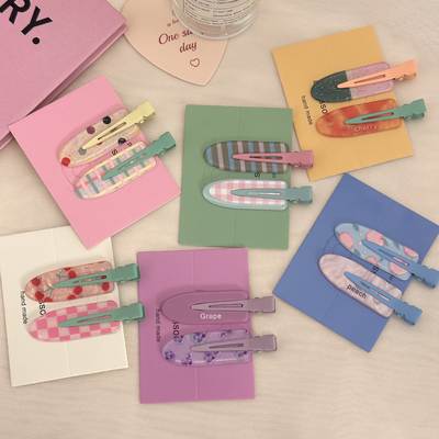 Spring Juice! 2-piece juice series hairpin cute grape watermelon makeup clip hairpin hair accessories