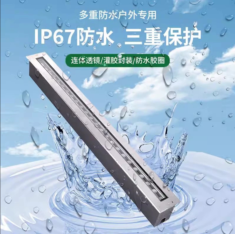 LED 角度調整可能なストリップ埋め込み型ライトスクエアフロアランプステップライト 12 ワット長方形屋外防水ウォールウォッシャーライト|undefined