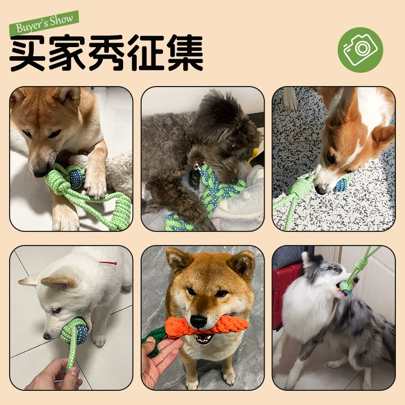 Dog toys, teething and chew-resistant rope slippers for small, medium and large dogs, Teddy, Golden Retriever and Bichon to relieve boredom, pet supplies