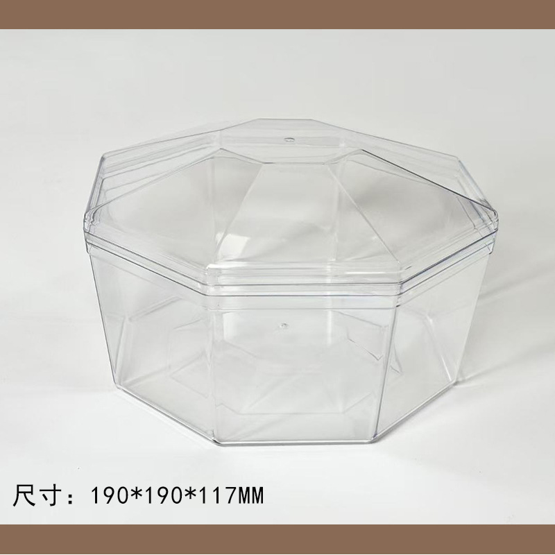 Caja de regalo octogonal Caja de plástico Caja de regalo de boda de chocolate Caja de embalaje de plástico PS