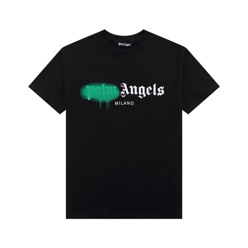 Palm Angels Heart Melting Graffiti Lettering Unisex T-Shirt Loose Round Neck Short Sleeve Summer