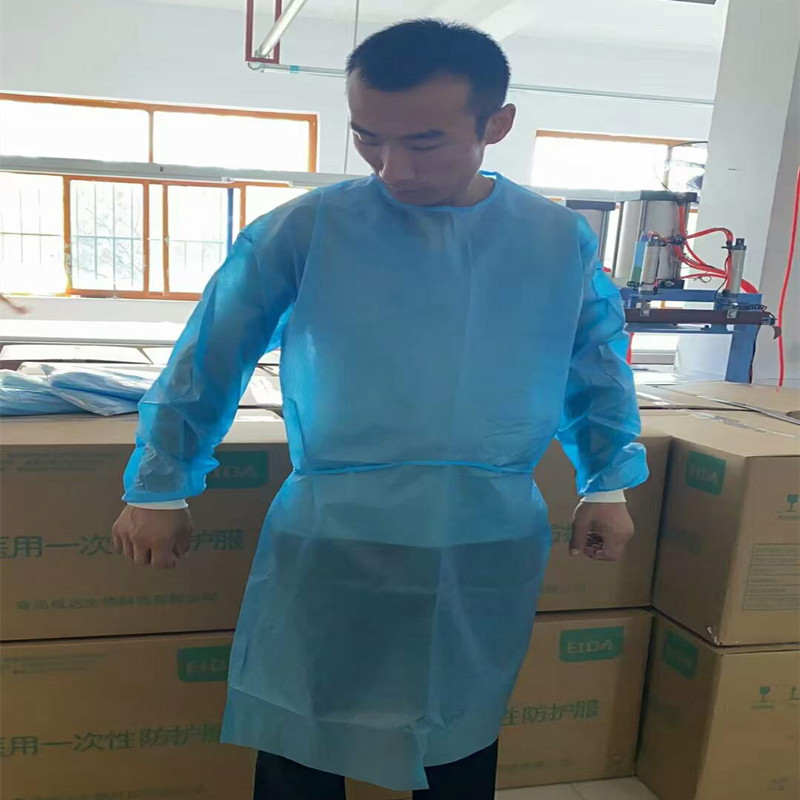 一次性无纺布pppe全覆膜防护服隔离衣防护工作服防尘防水透气反穿