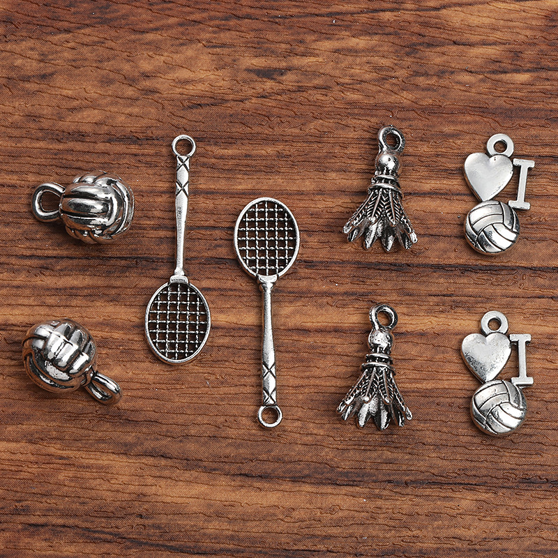 Wholesale Sports Series Alloy Jewelry Accessories DIY Necklace Bracelet Pendant Clothing Keychain Pendant