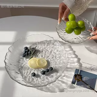玻璃水果盘轻奢高档家用客厅茶几高级感水晶精致糖果零食摆放篮子