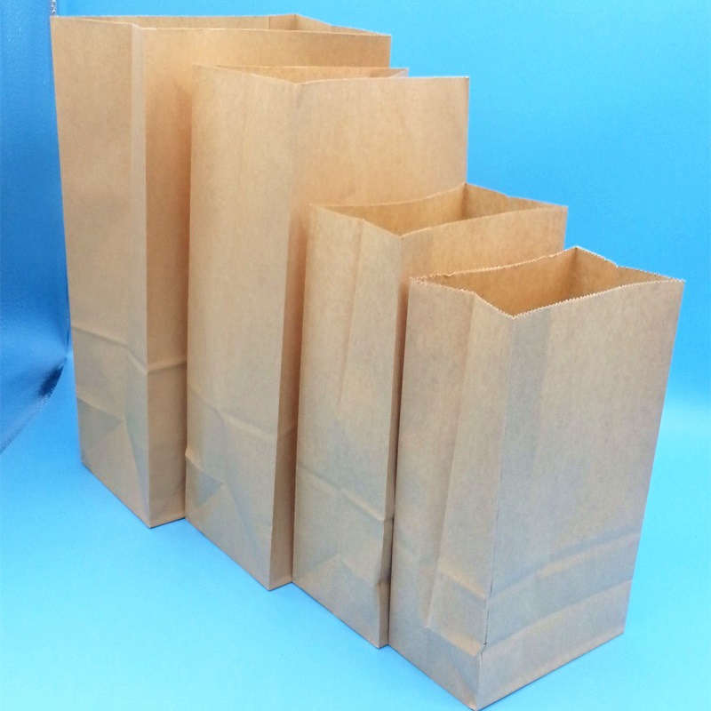 方底牛皮纸袋不印刷面包汉堡打包袋可印logo店名8号袋方底牛皮袋