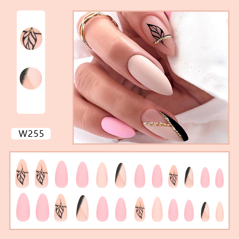 Stylish Press-on Nails Whitening Effect False Nails 24 Pieces Set_voghion.com