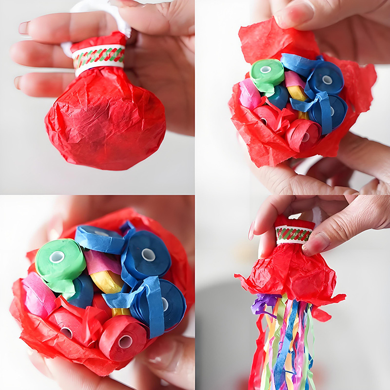 Boda mano tirando cinta de colores tirando mano de seda fuegos artificiales pulsera dibujo de araña boda limpieza gratuita tira de color accesorios de ambiente de cumpleaños